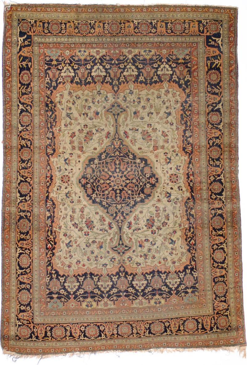 Antique Persian Mohtasham Kashan Rug 4 4 x 6 5 