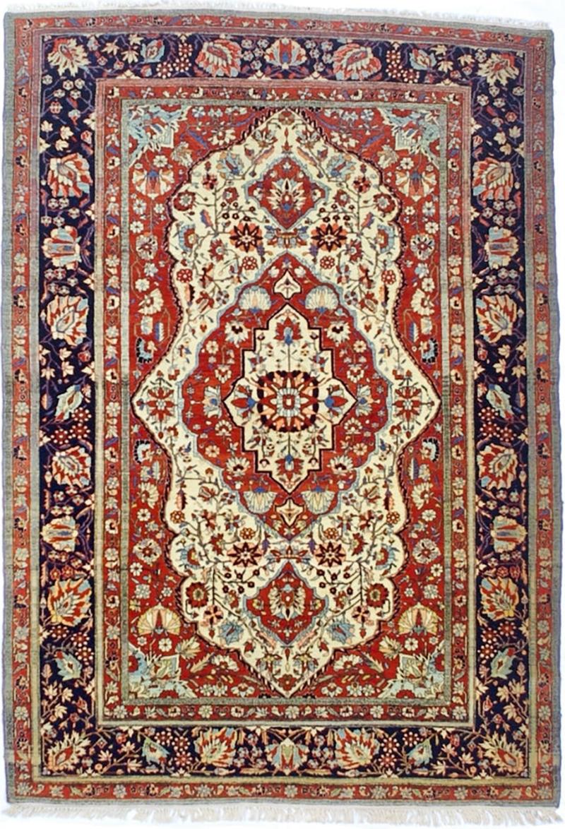 Antique Persian Mohtasham Kashan Rug 4 5 x 6 9 