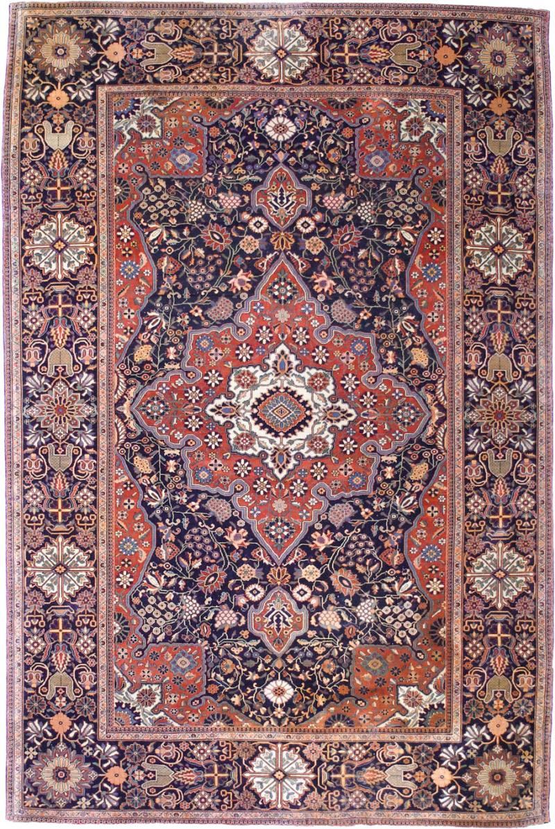 Antique Persian Mohtasham Kashan Rug 4 6 x 6 11 