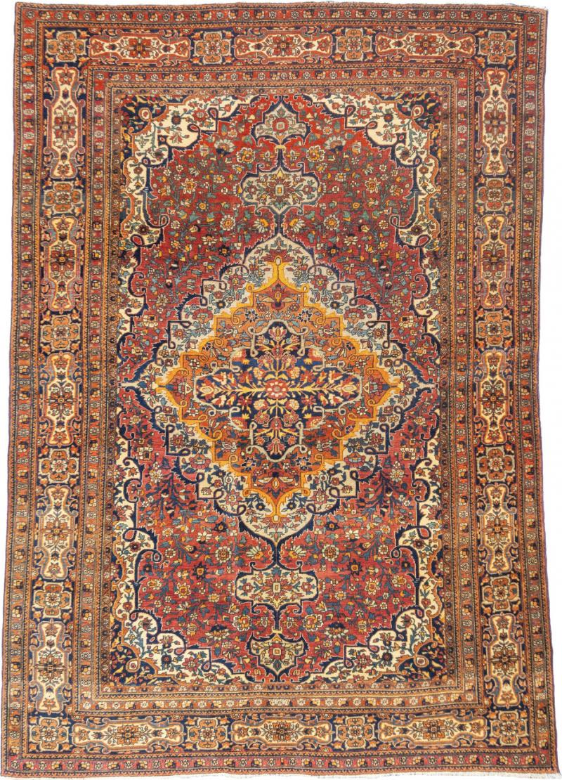 Antique Persian Mohtasham Kashan Rug 46 x 66