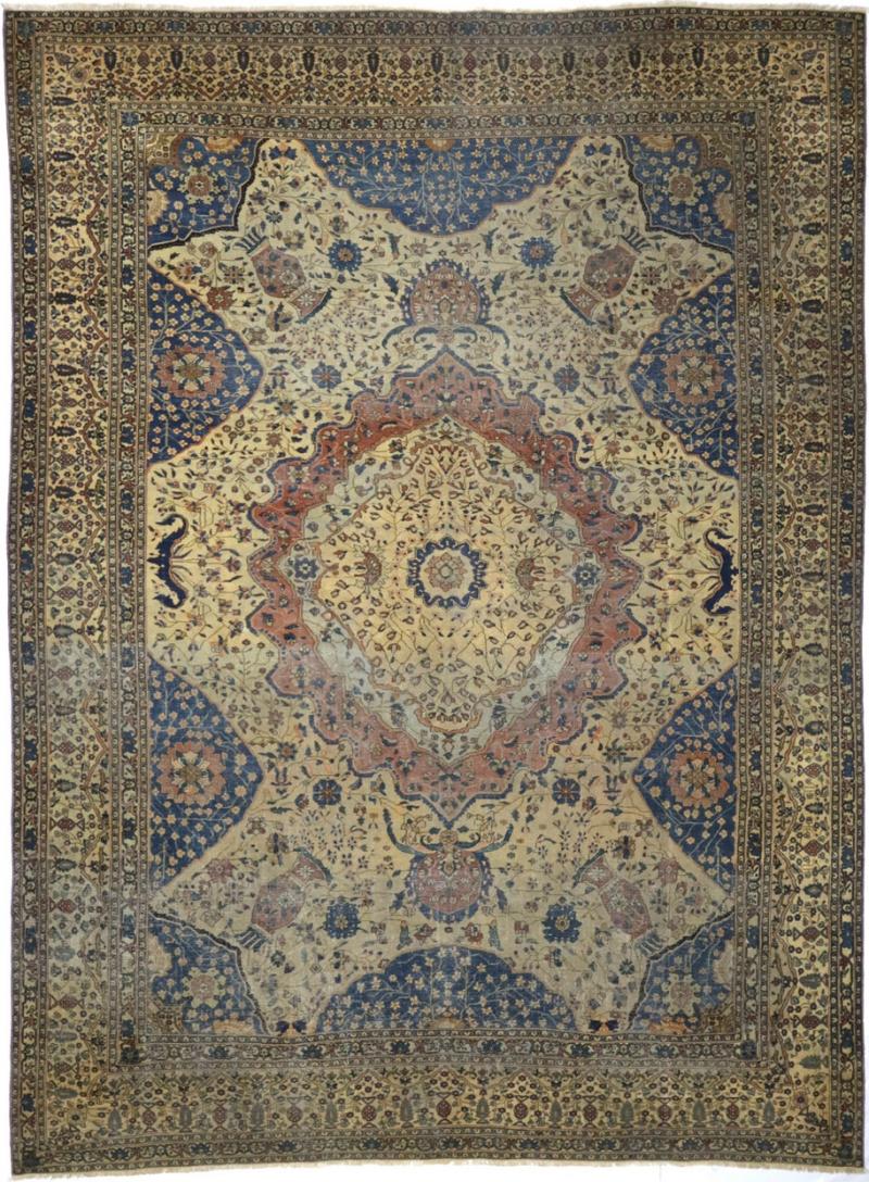 Antique Persian Mohtasham Kashan Rug 7 5 x 10 0 