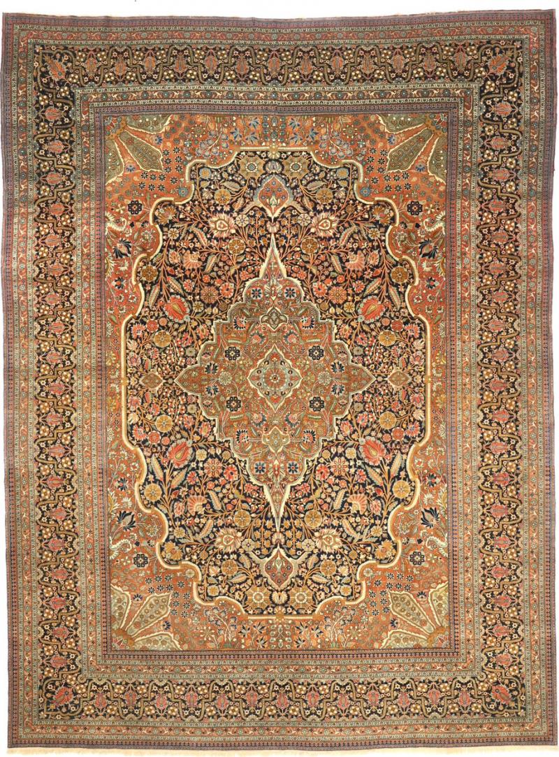 Antique Persian Mohtasham Kashan Rug 92 x 124 