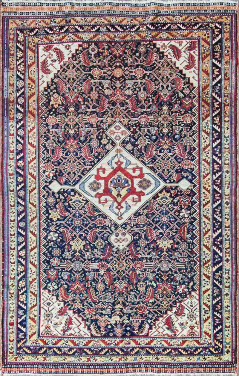 Antique Persian Qashqai Rug Very Fine