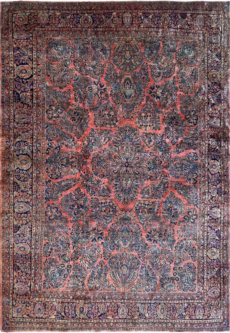 Antique Persian Sarouk Carpet garden design