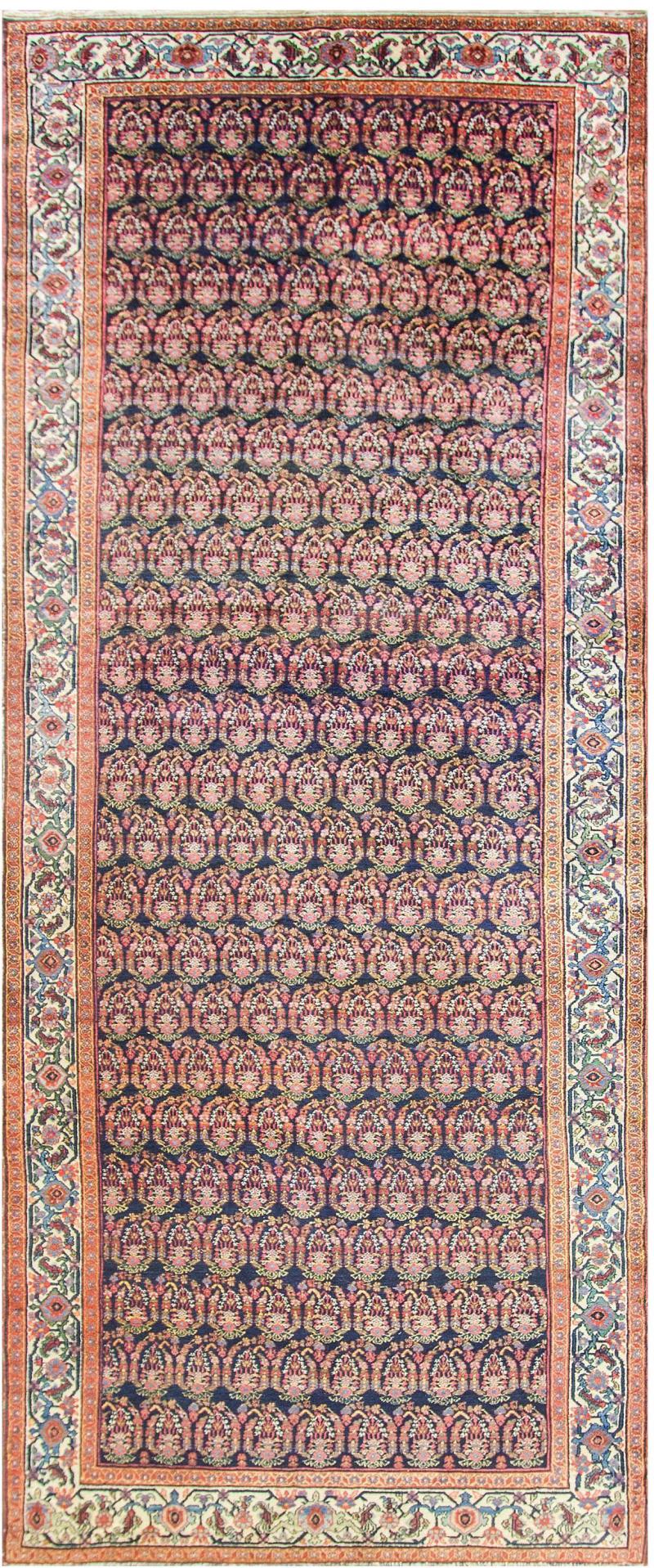 Antique Persian Senneh Malayer Carpet Gallery Runner Size