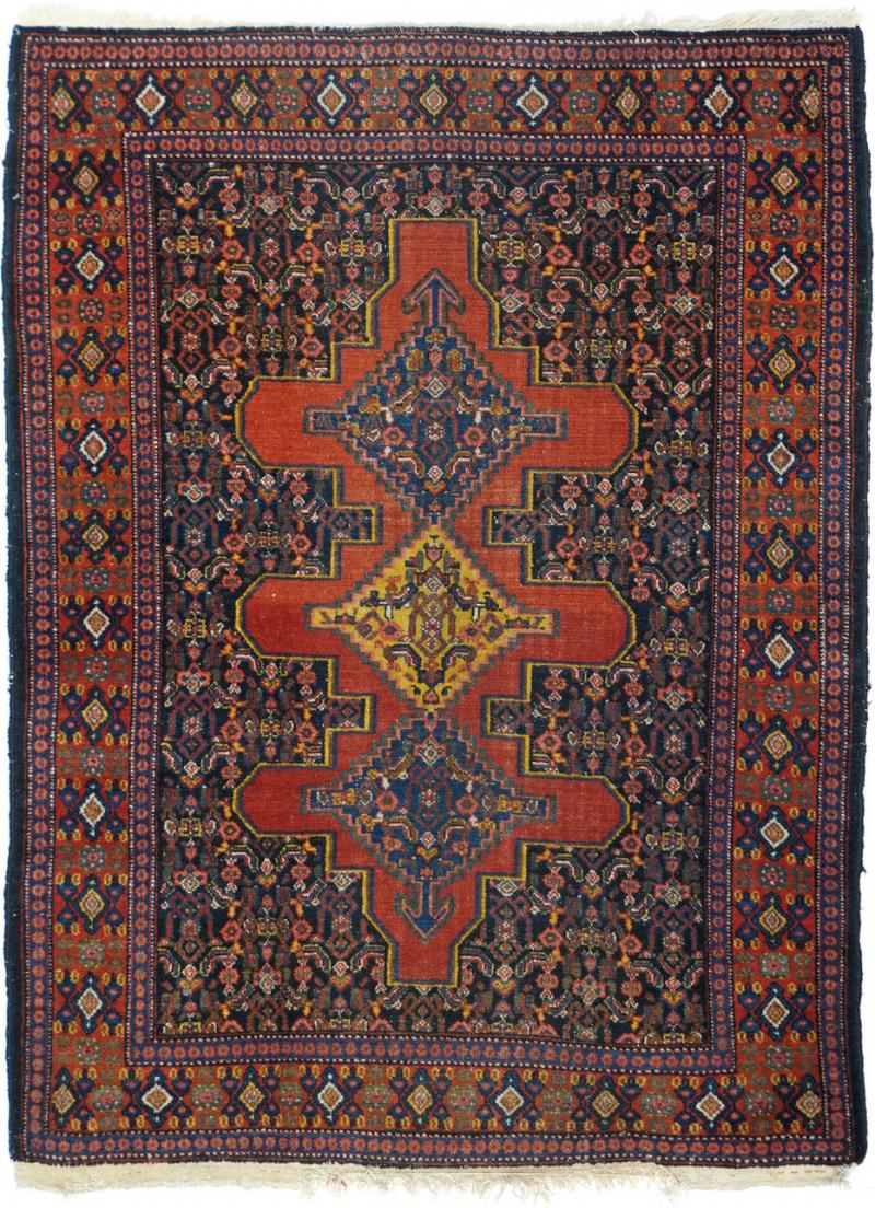 Antique Persian Senneh Rug 3 7 x 4 10 