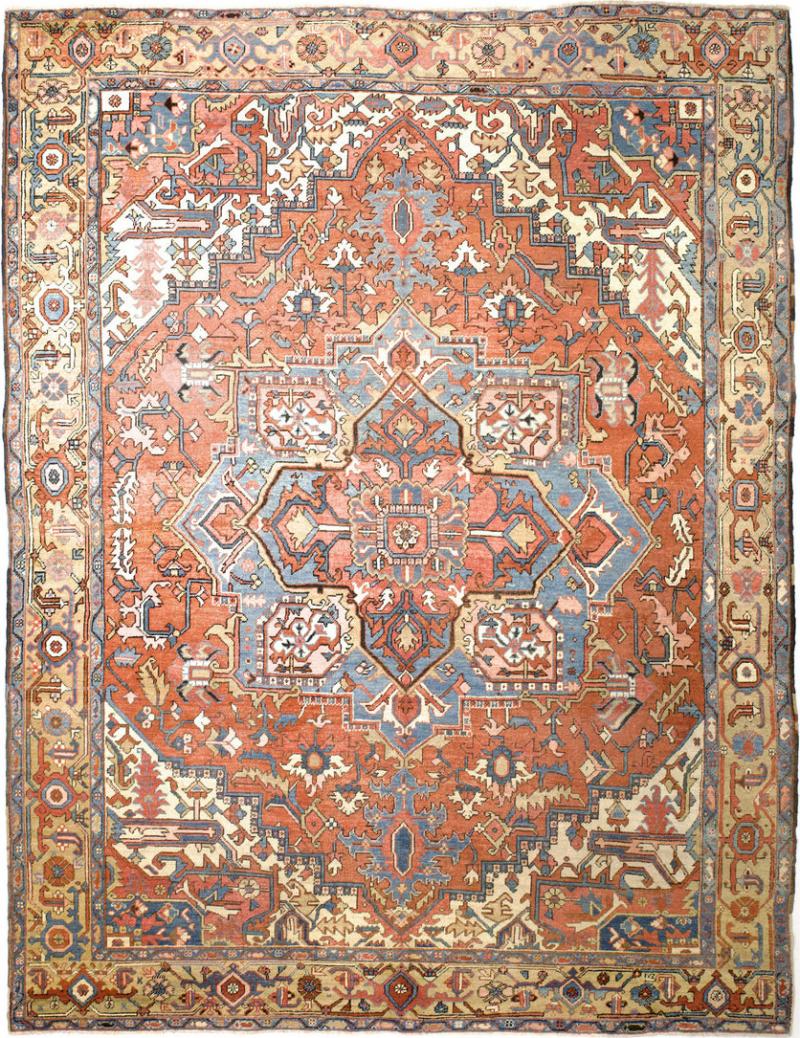 Antique Persian Serapi Rug 9 4 x 12 4 