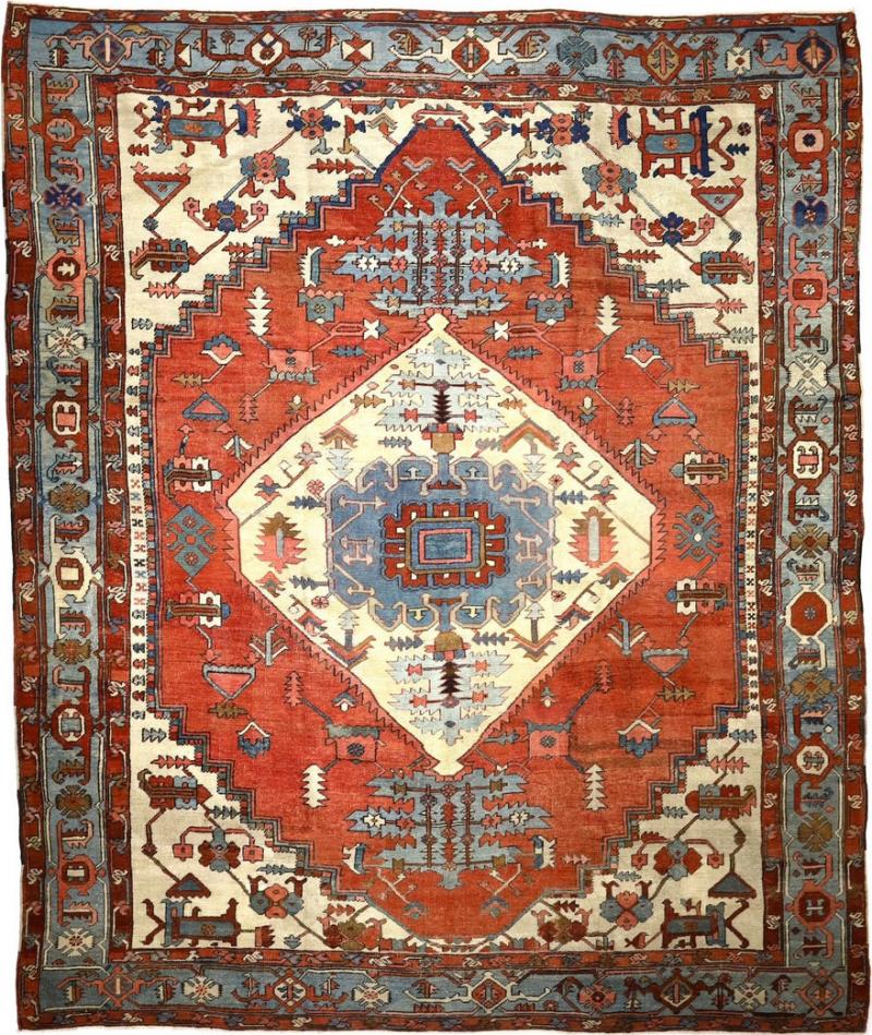 Antique Persian Serapi Rug 9 7 x 11 6 