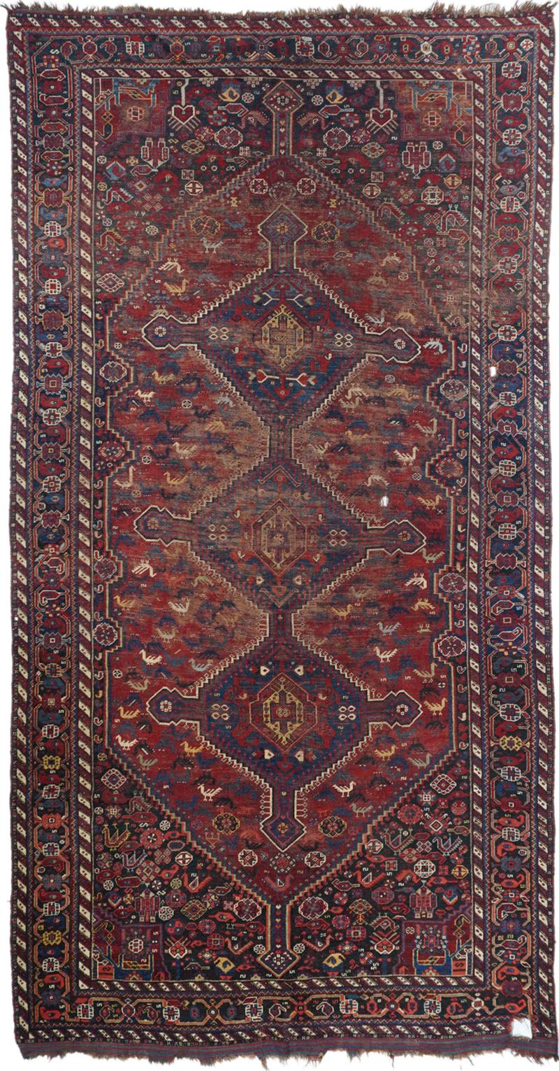 Antique Persian Shiraz Rug 59 x 110 