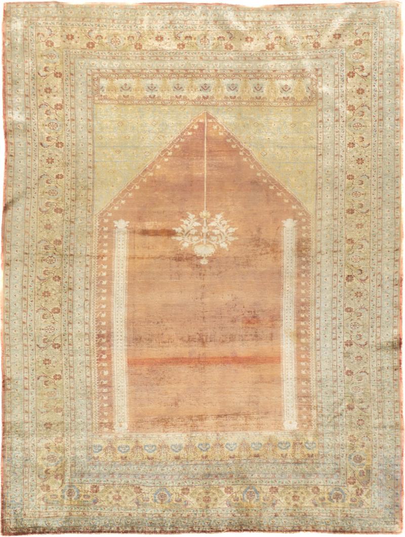 Antique Persian Silk Haji Jalili Tabriz Rug 4 1 x 5 5 