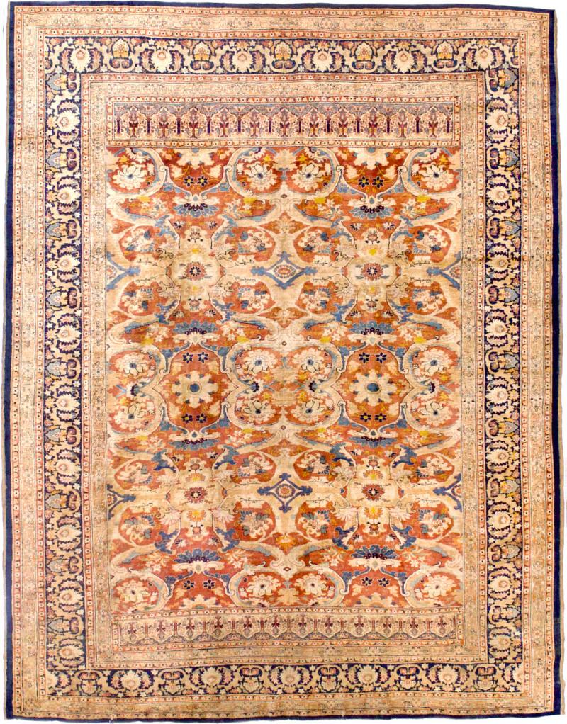 Antique Persian Silk Heriz Rug 6 5 x 8 5 
