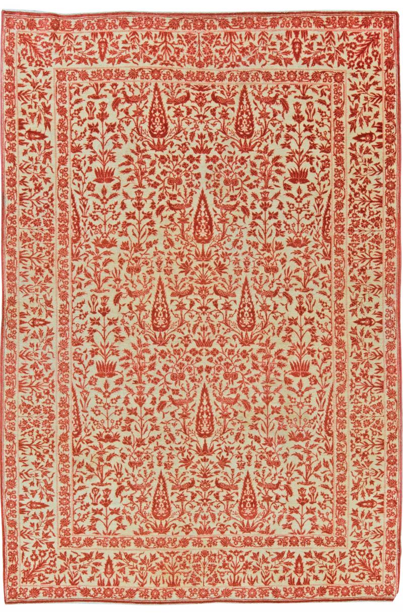Antique Persian Tabriz Copper Terracotta and Camel Handmade Wool Rug