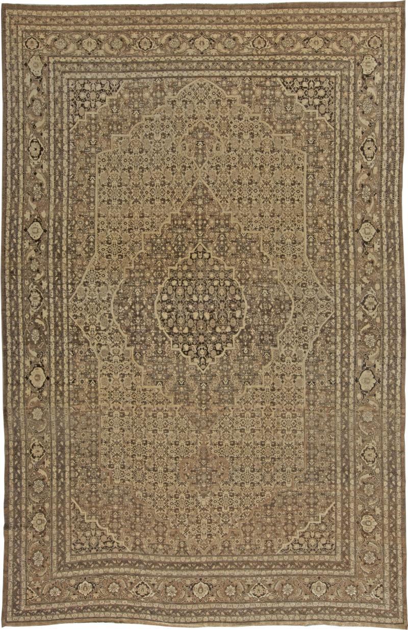 Antique Persian Tabriz Hand Knotted Wool Rug