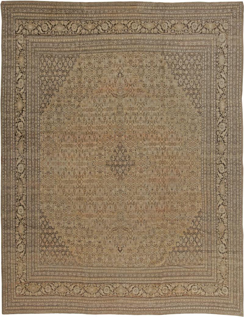 Antique Persian Tabriz Handmade Wool Carpet
