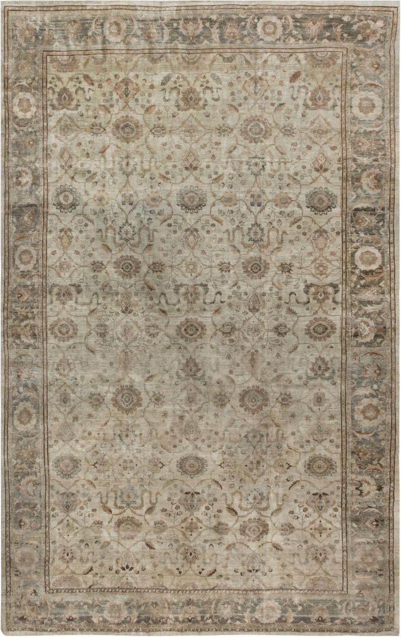 Antique Persian Tabriz Handmade Wool Rug