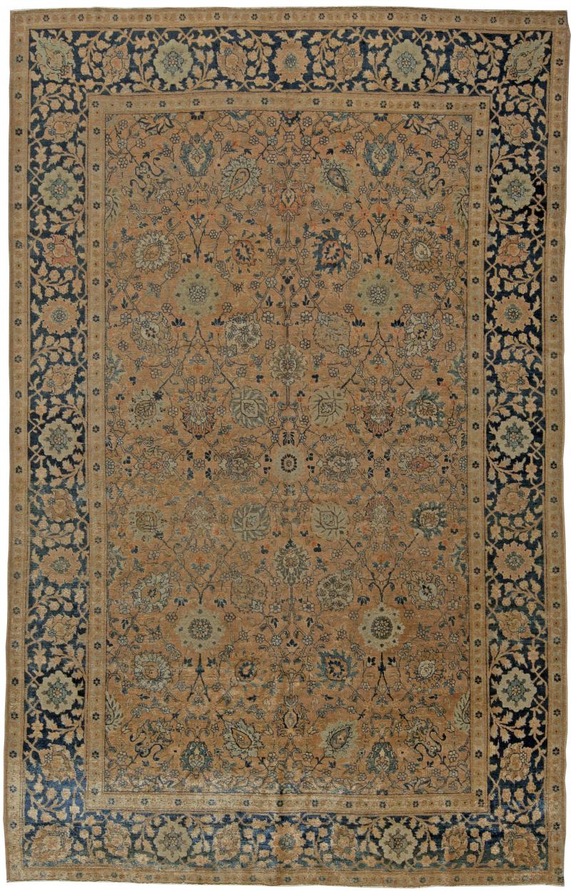 Antique Persian Tabriz Handwoven Wool Rug