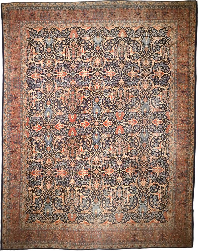 Antique Persian Tabriz Rug 10 10 x 14 0 
