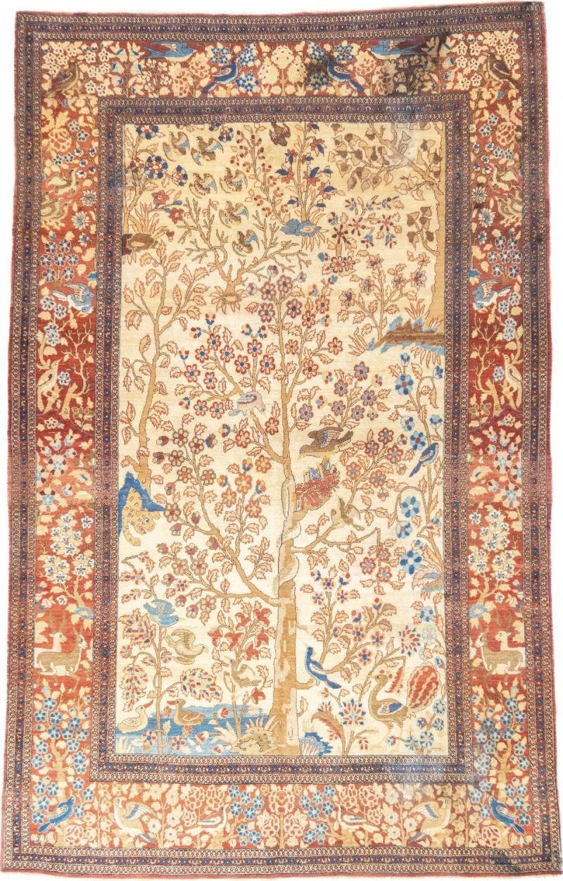 Antique Persian Tehran Rug 4 5 x 7 0 
