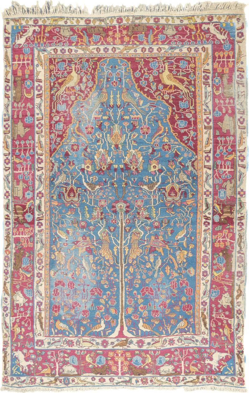 Antique Persian Tehran Rug 4 9 x 7 2 