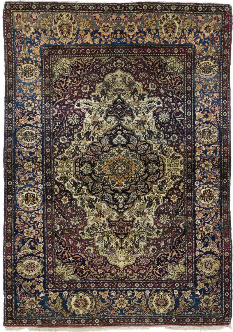 Antique Persian Tehran Rug 47 x 67