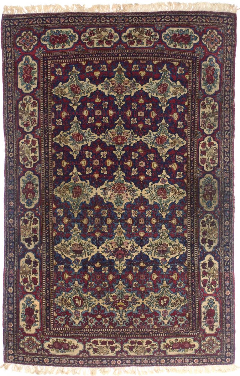Antique Persian Tehran Rug 47 x 71 