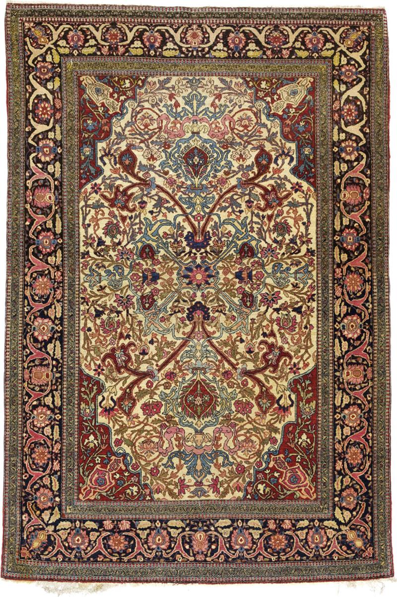 Antique Persian Tehran Rug 48 x 72 