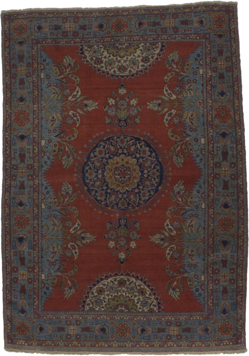 Antique Persian Tehran Rug 51 x 73 