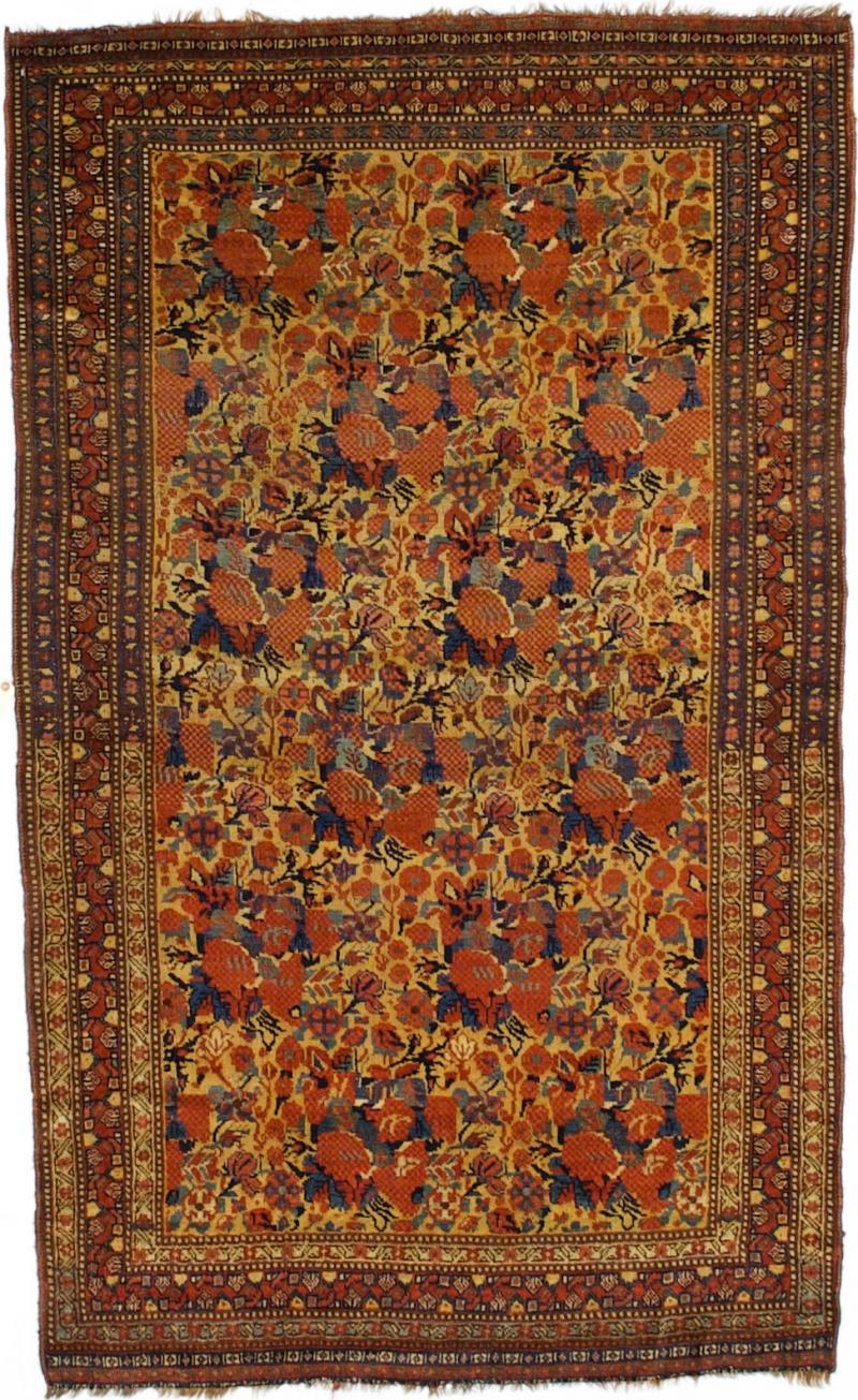 Antique Persian Tribal Khamseh Rug 44 x 70 