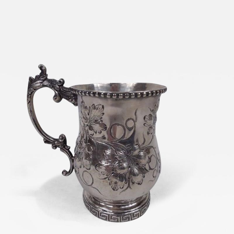 Antique Philadelphia Victorian Classical Coin Silver Baby Cup