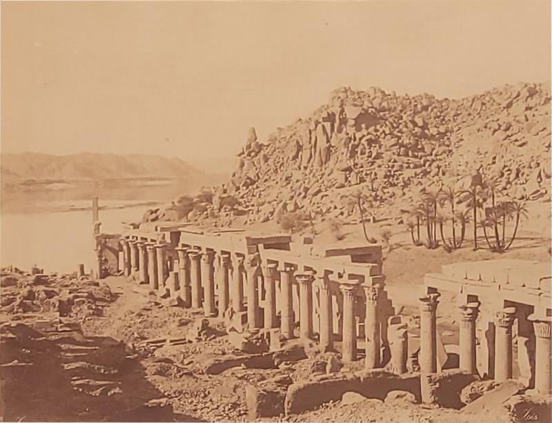 Antique Photograph of Egyptian Colonnade circa 1860