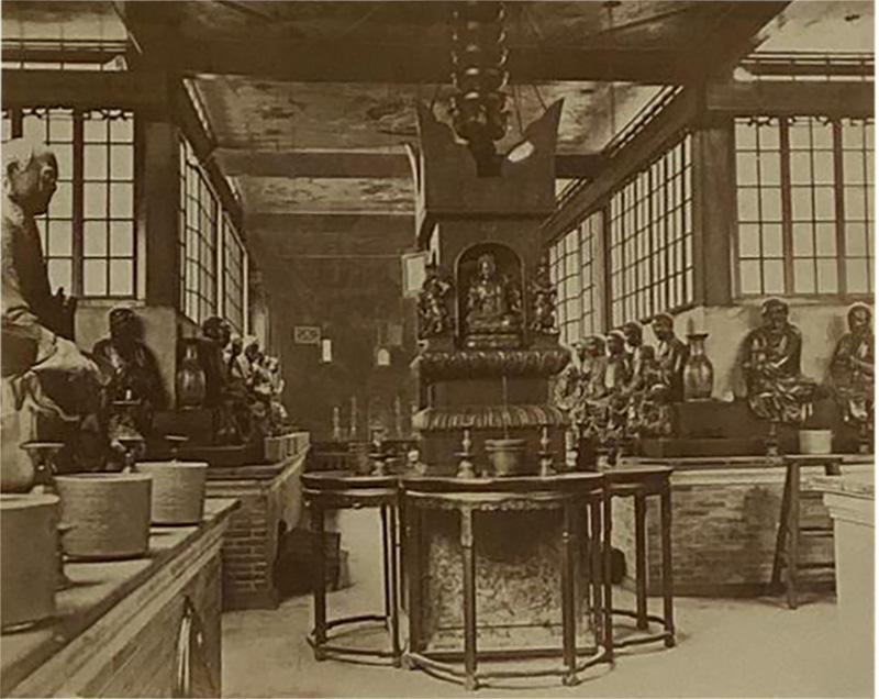 Antique Photograph of an Interior of a Temple