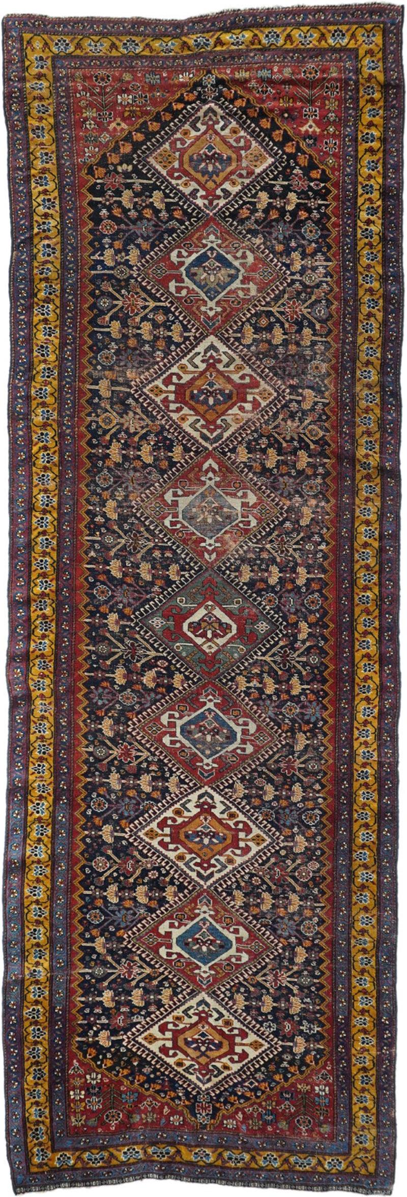 Antique Qashkai Runner 3 9 x 11 8 