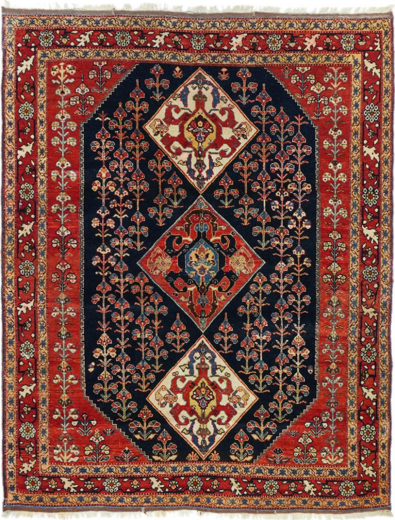 Antique Qashqai Rug 3 10 x 5 0 