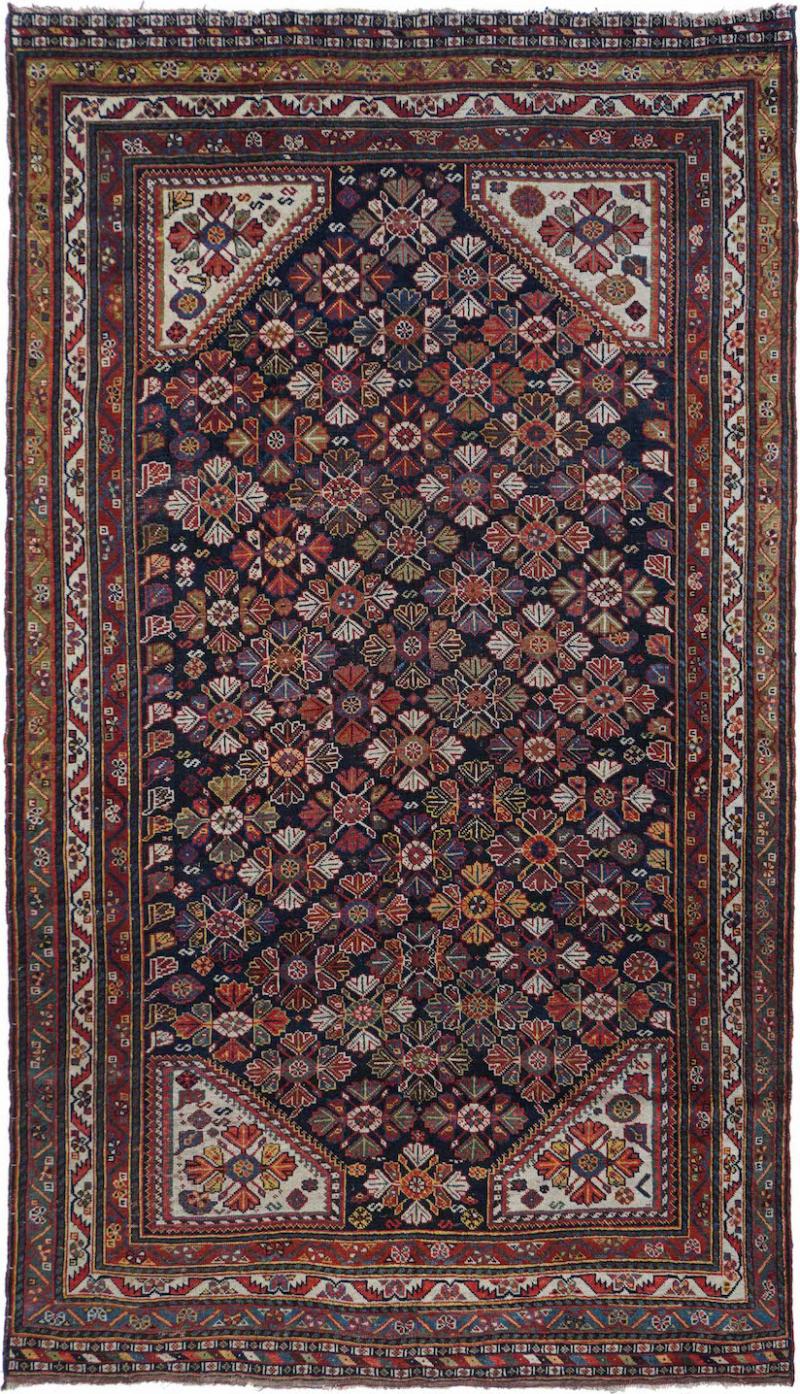 Antique Qashqai Rug 4 6 x 8 2 