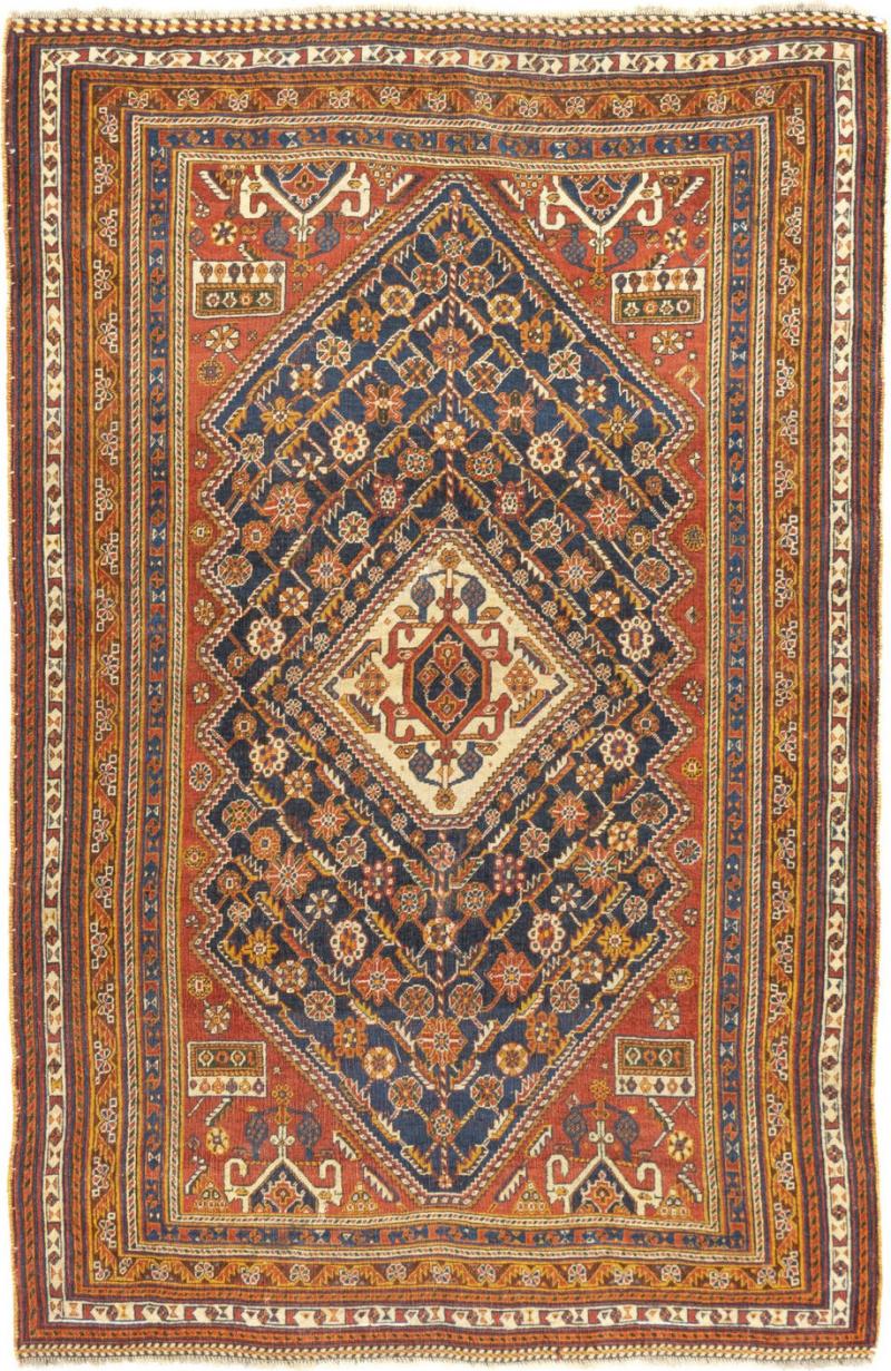 Antique Qashqai Rug 4 7 x 7 2 