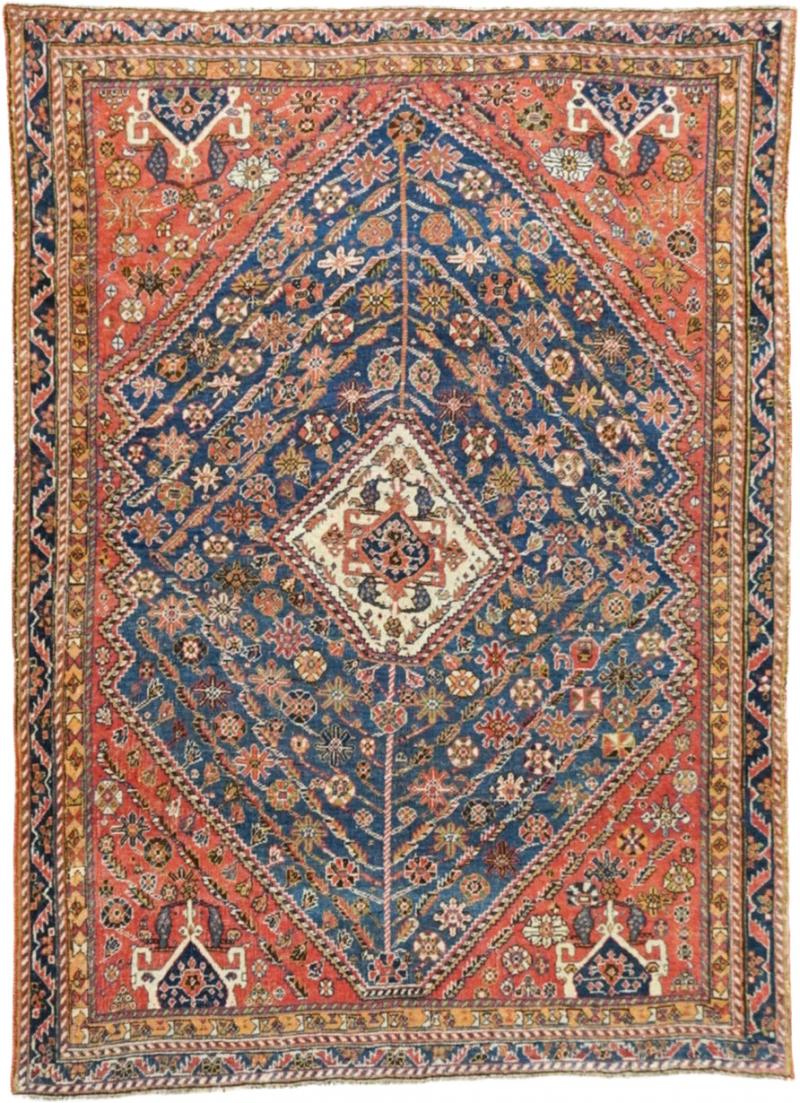 Antique Qashqai Rug 4 9 x 6 8 