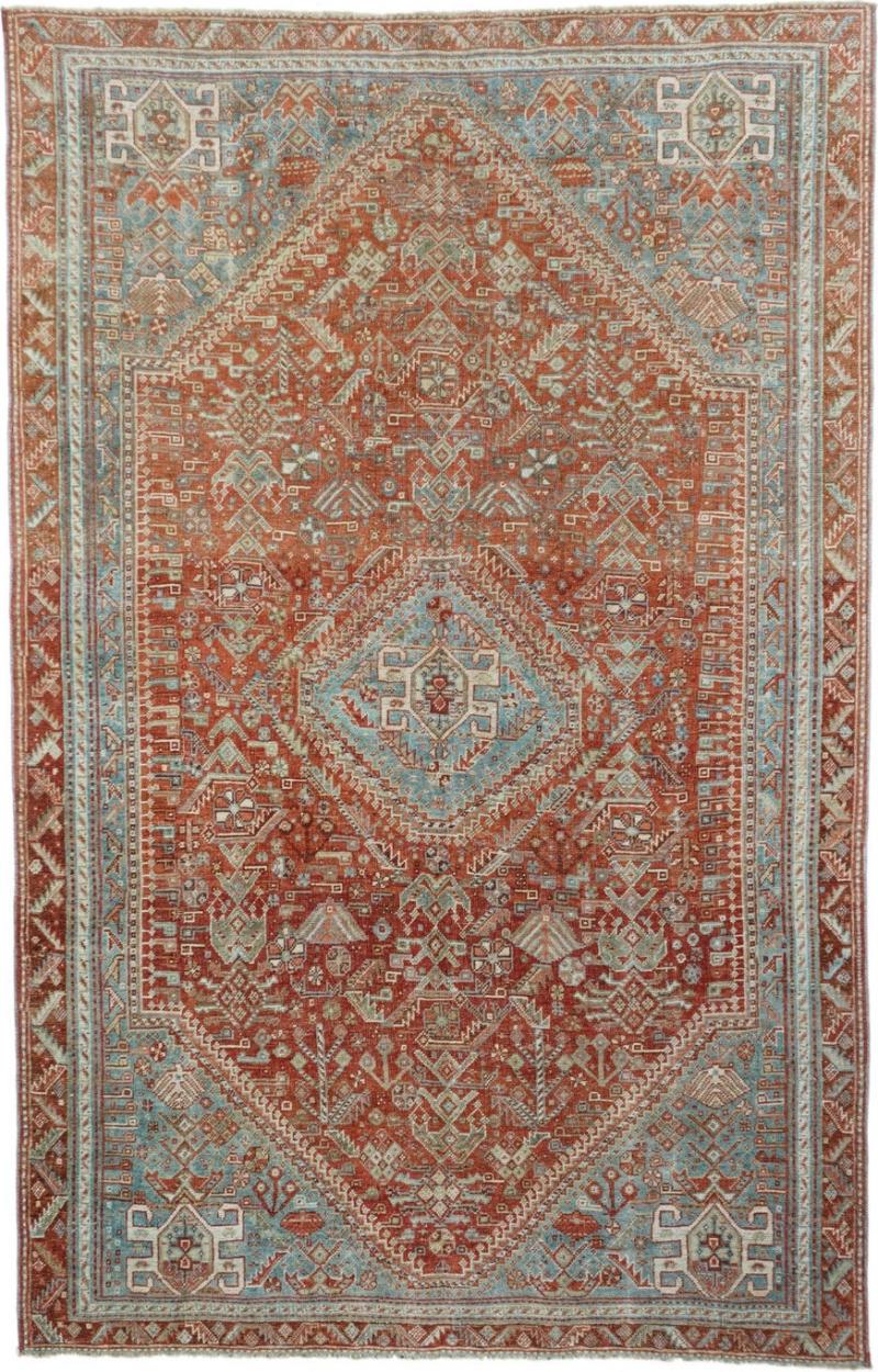 Antique Qashqai Rug 5 2 x 8 3 