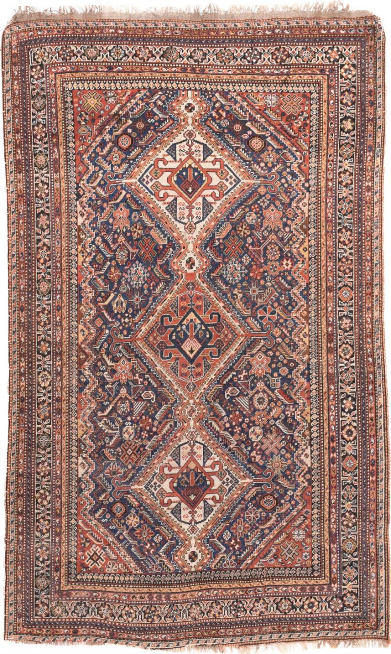 Antique Quashkai Rug 5 0 x 8 2 