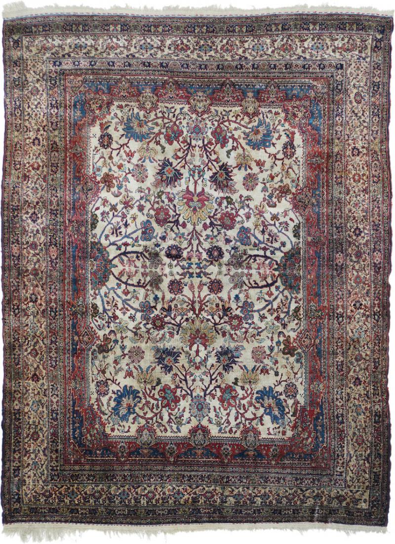 Antique Rare Persian 100 Silk Senneh Rug 4 9 x 6 4 