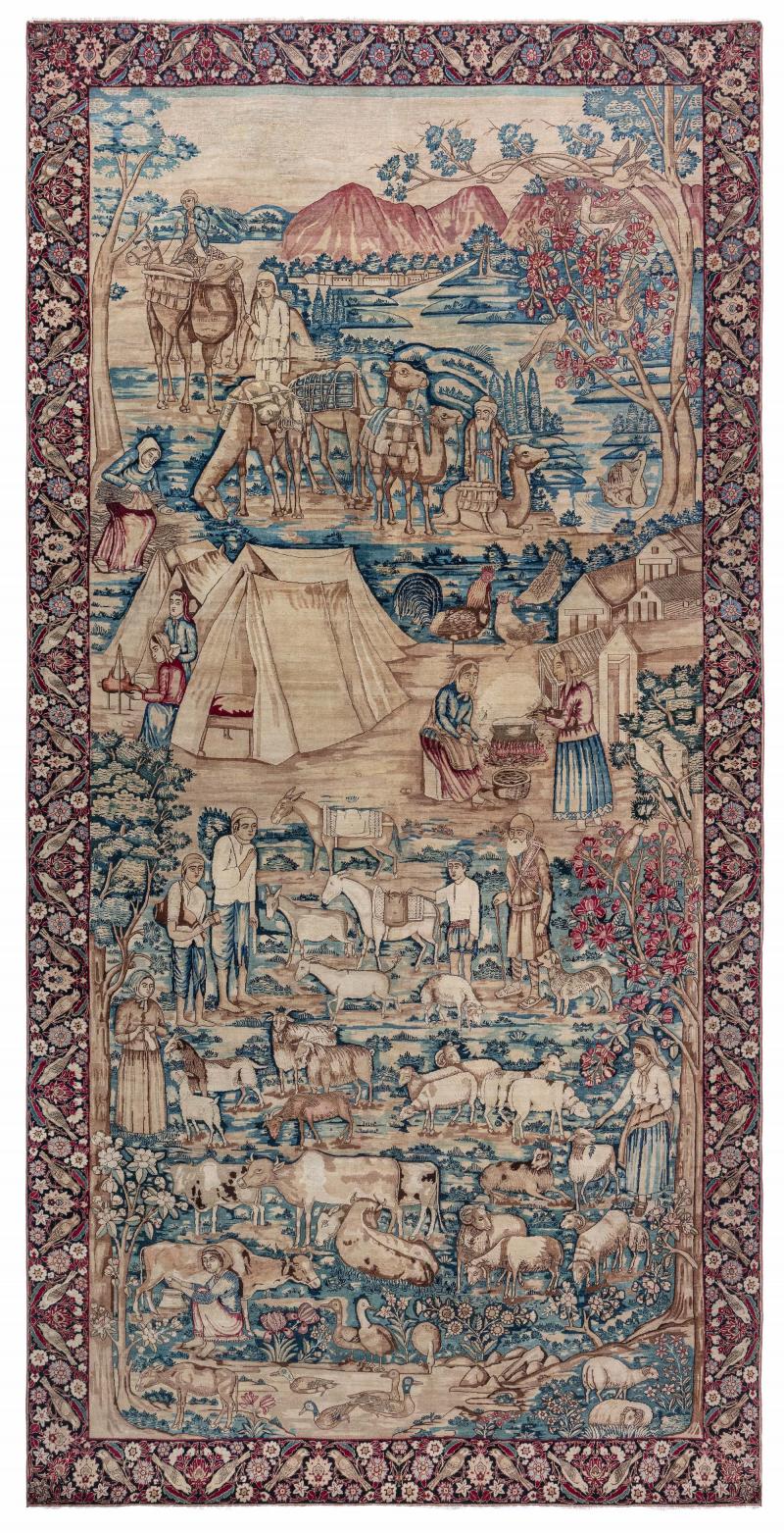 Antique Rare Pictorial Biblical Rug