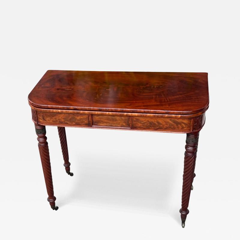 Antique Regency Mahogany Console Flip Top Game Table