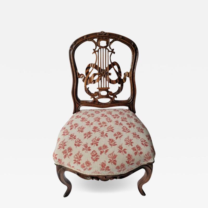 Antique Regency Mahogany Ribbon Lyre Back Chair