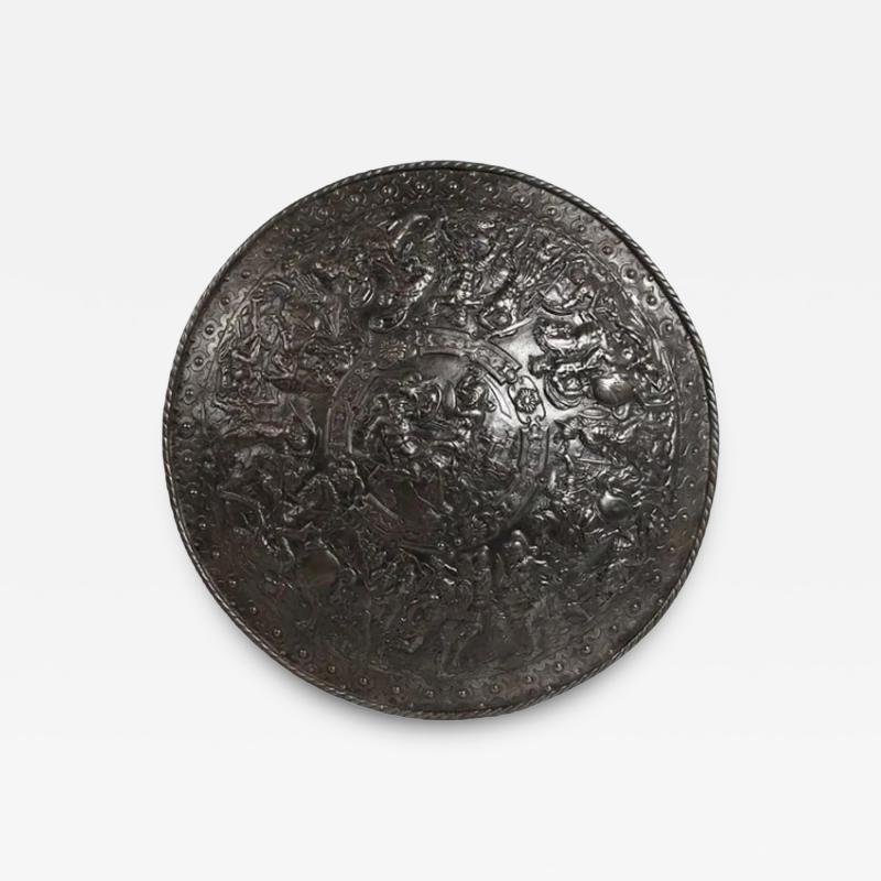 Antique Renaissance Style Relief Shield W Roman Soldiers