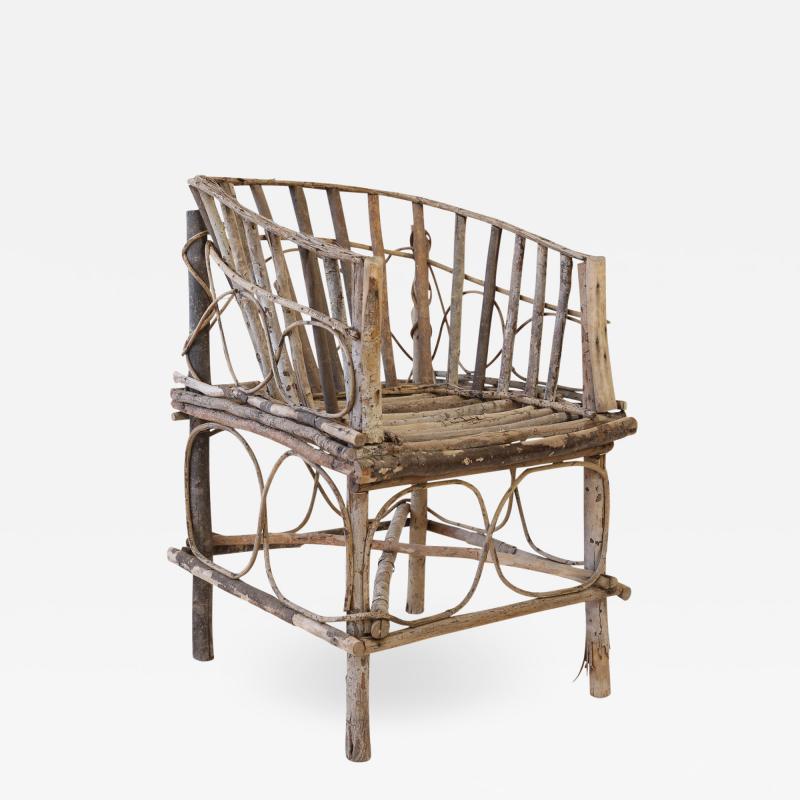 Antique Rustic French Twig Chair