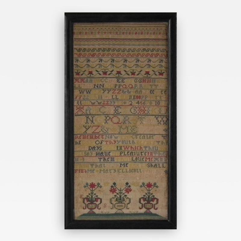Antique Sampler 1742 by Mary Ellicott