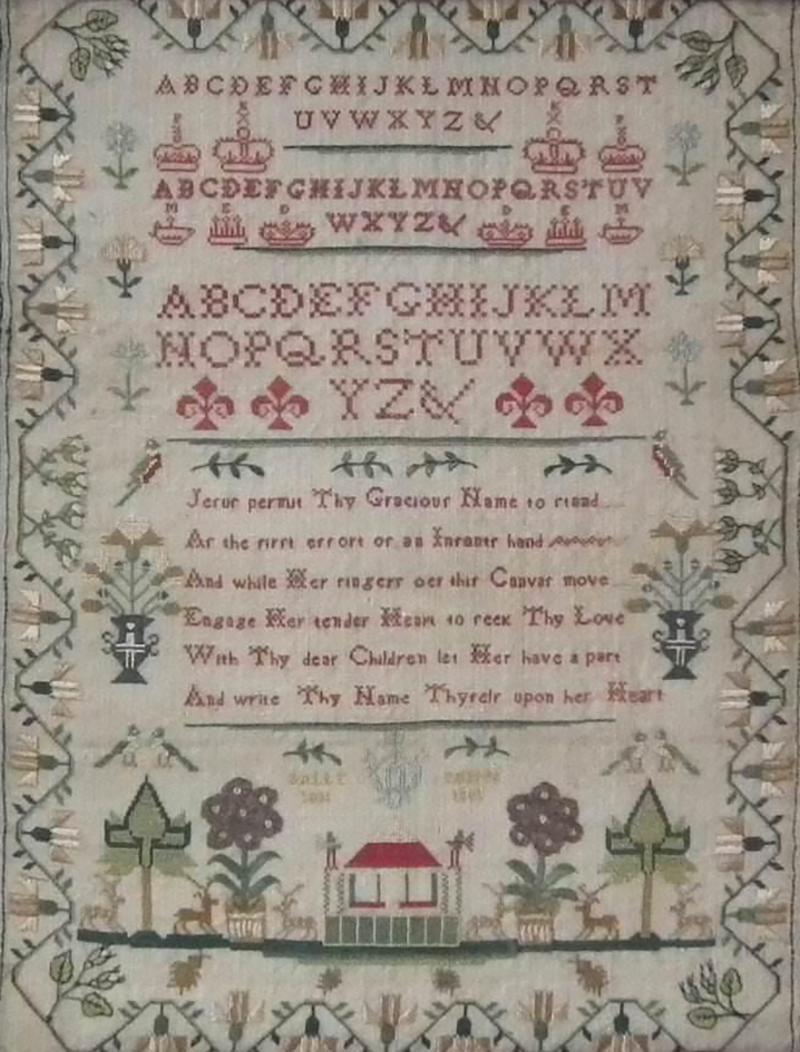 Antique Sampler 1801 by Sally Phipps