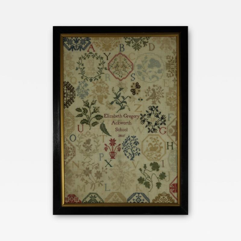 Antique Sampler 1805 Elizabeth Gregory Ackworth School