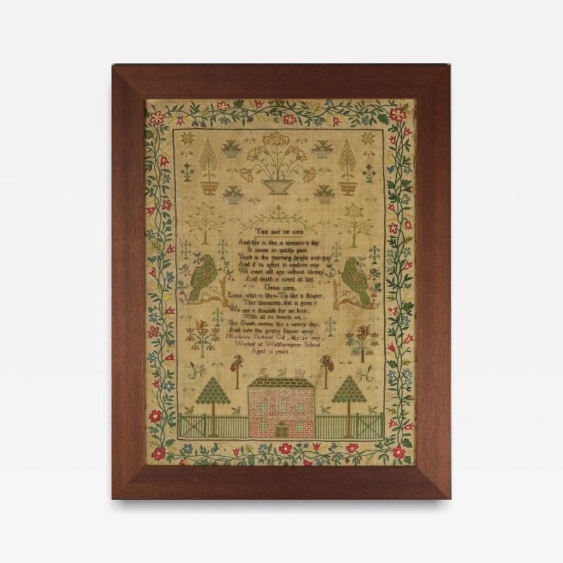 Antique Sampler 1837 by Marianne Butland Gill