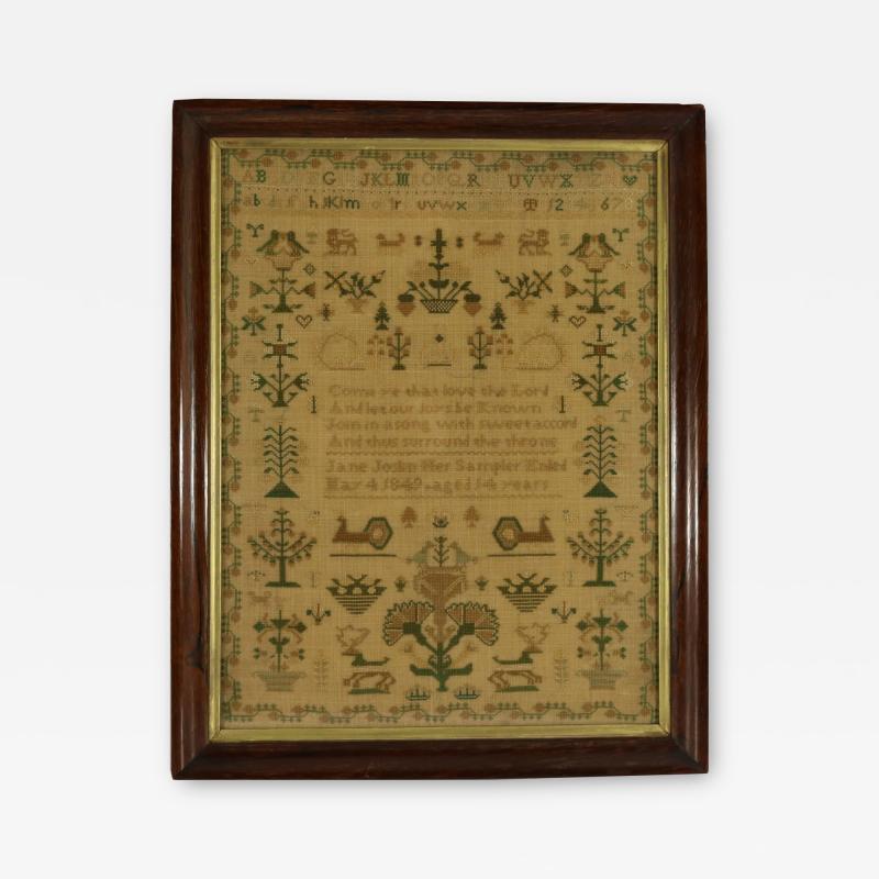 Antique Sampler 1849 by Jane Joslin