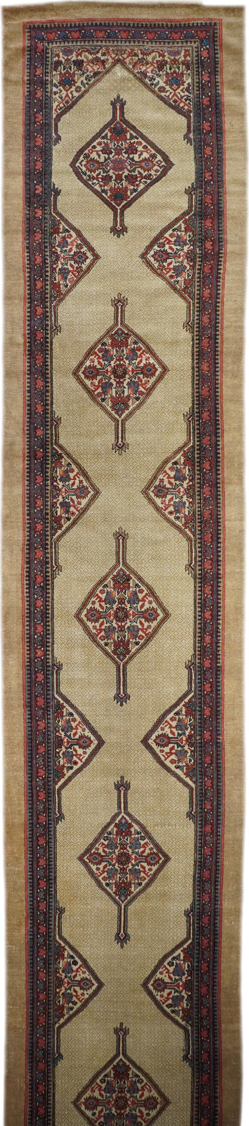 Antique Sarab Runner 3 7 x 19 4 